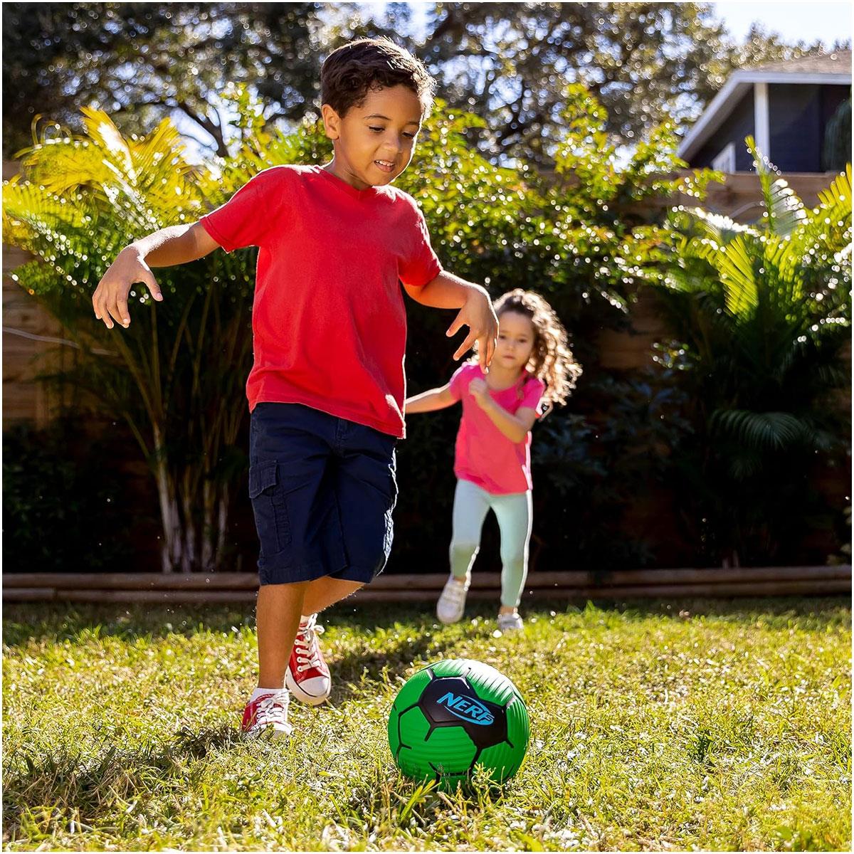 Nerf Proshot Mini Foam Soccer Ball 7 Inch Soft Textured Grip Indoor & Outdoor Green and Black Kids - Image 10