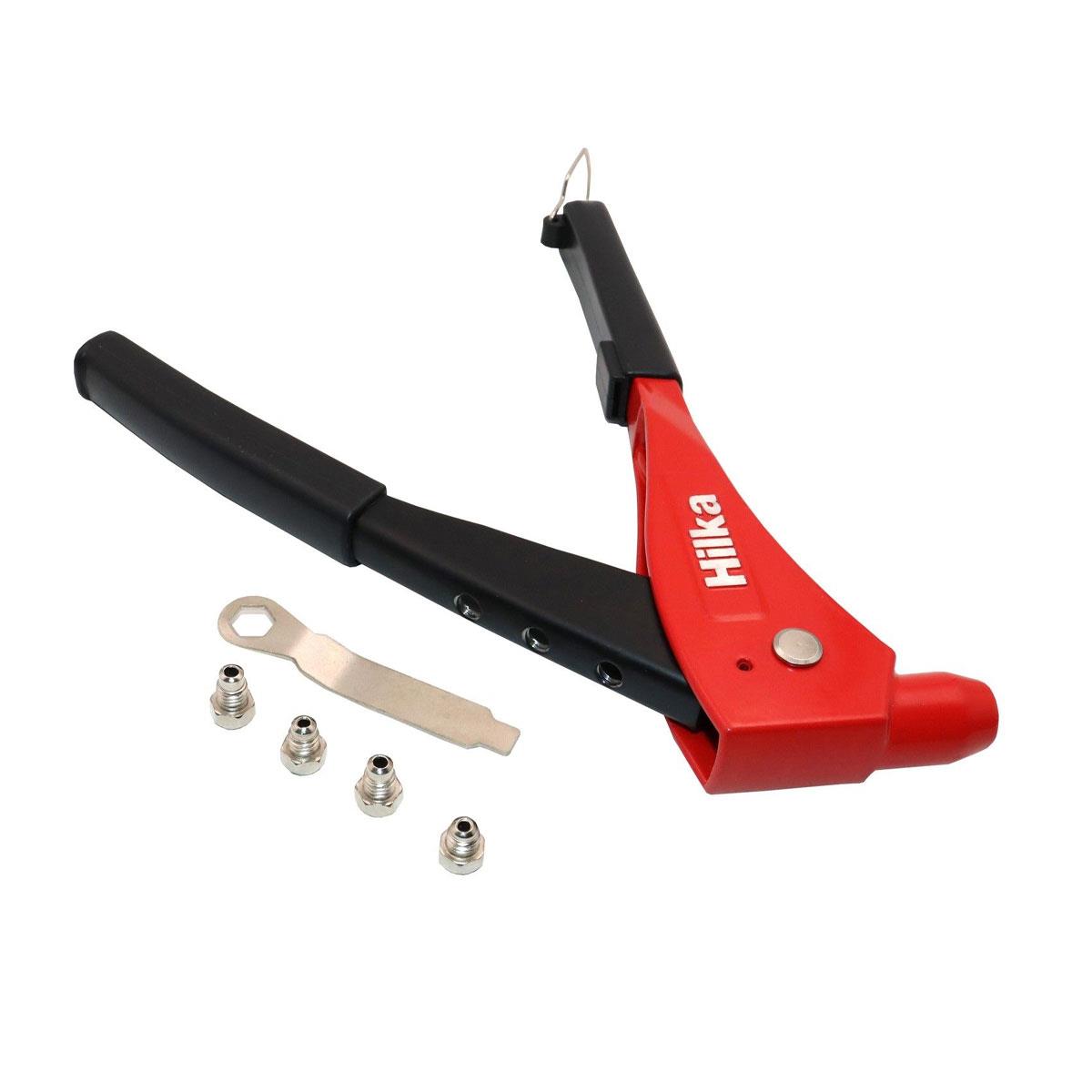 Hilka Rivet Gun with 40 Rivets Die Cast Aluminium Body 4 Interchangeable Heads 2.4-4.8mm - Image 5