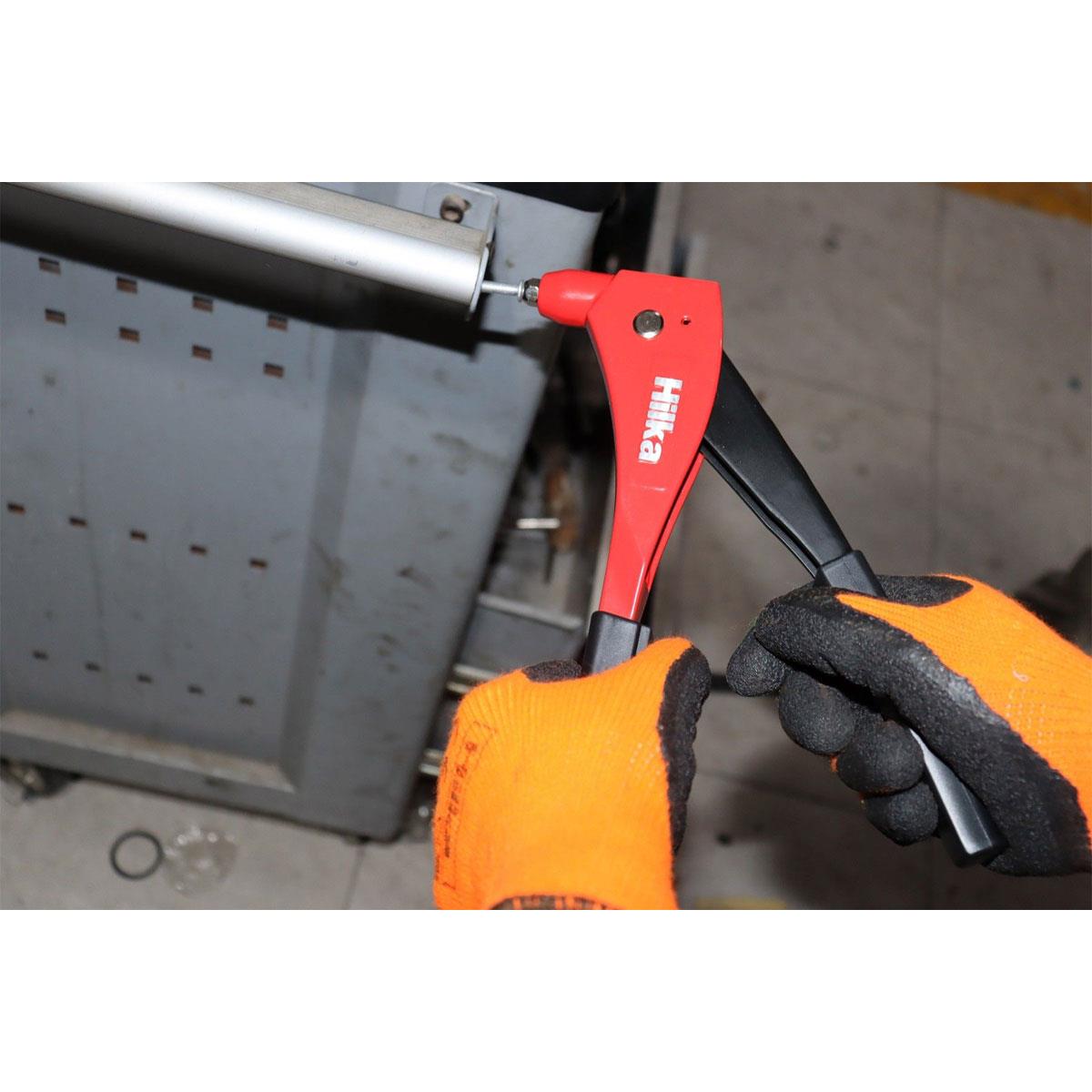 Hilka Rivet Gun with 40 Rivets Die Cast Aluminium Body 4 Interchangeable Heads 2.4-4.8mm - Image 7