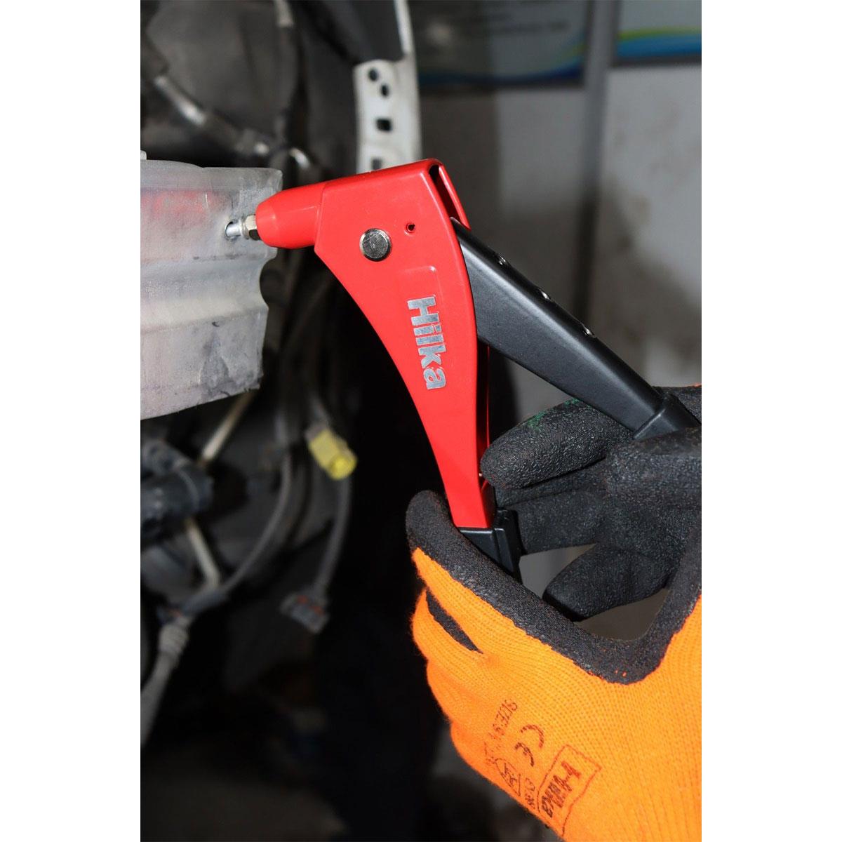 Hilka Rivet Gun with 40 Rivets Die Cast Aluminium Body 4 Interchangeable Heads 2.4-4.8mm - Image 8