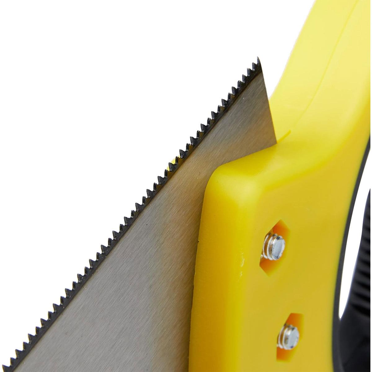 Hilka 10" (250mm) Hardpoint Tenon Saw 13TPI Soft Grip Handle Yellow/Silver - Image 3