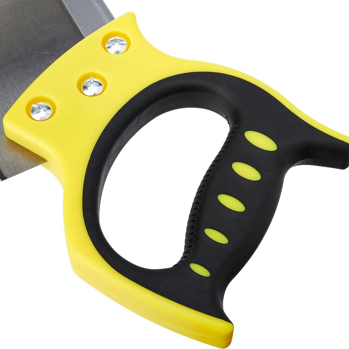 Hilka 10" (250mm) Hardpoint Tenon Saw 13TPI Soft Grip Handle Yellow/Silver - Image 4