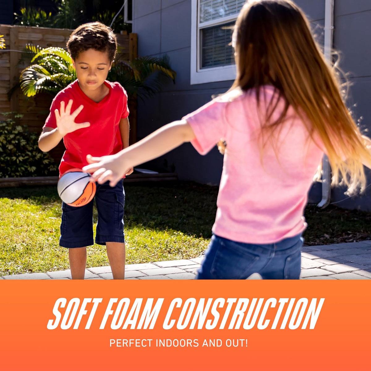 Nerf Mini Foam Sports Ball Set Football Soccer Ball and Basketball Soft Foam Sports Toys for Kids 3+ Green Orange Yellow - Image 4