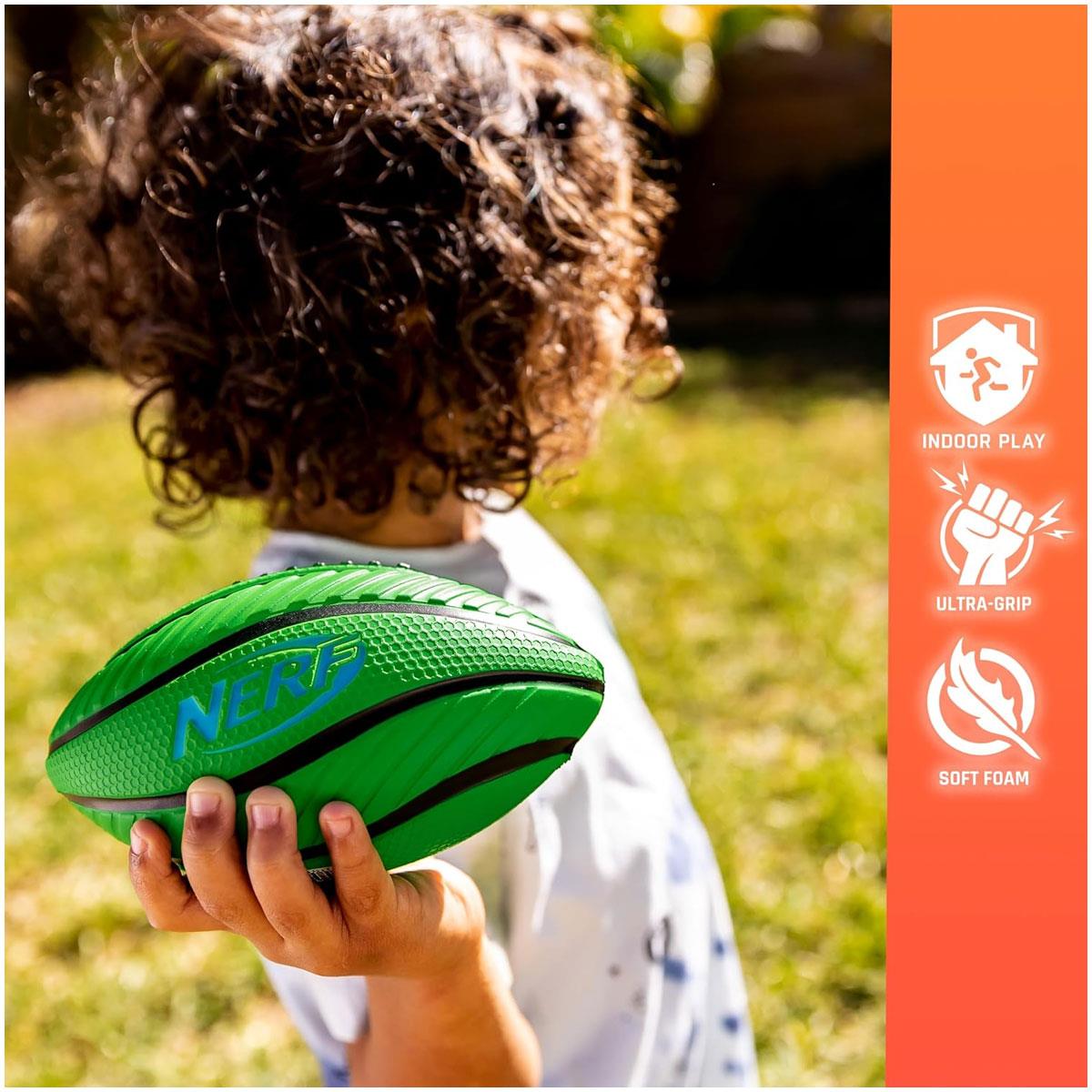 Nerf Mini Foam Sports Ball Set Football Soccer Ball and Basketball Soft Foam Sports Toys for Kids 3+ Green Orange Yellow - Image 5