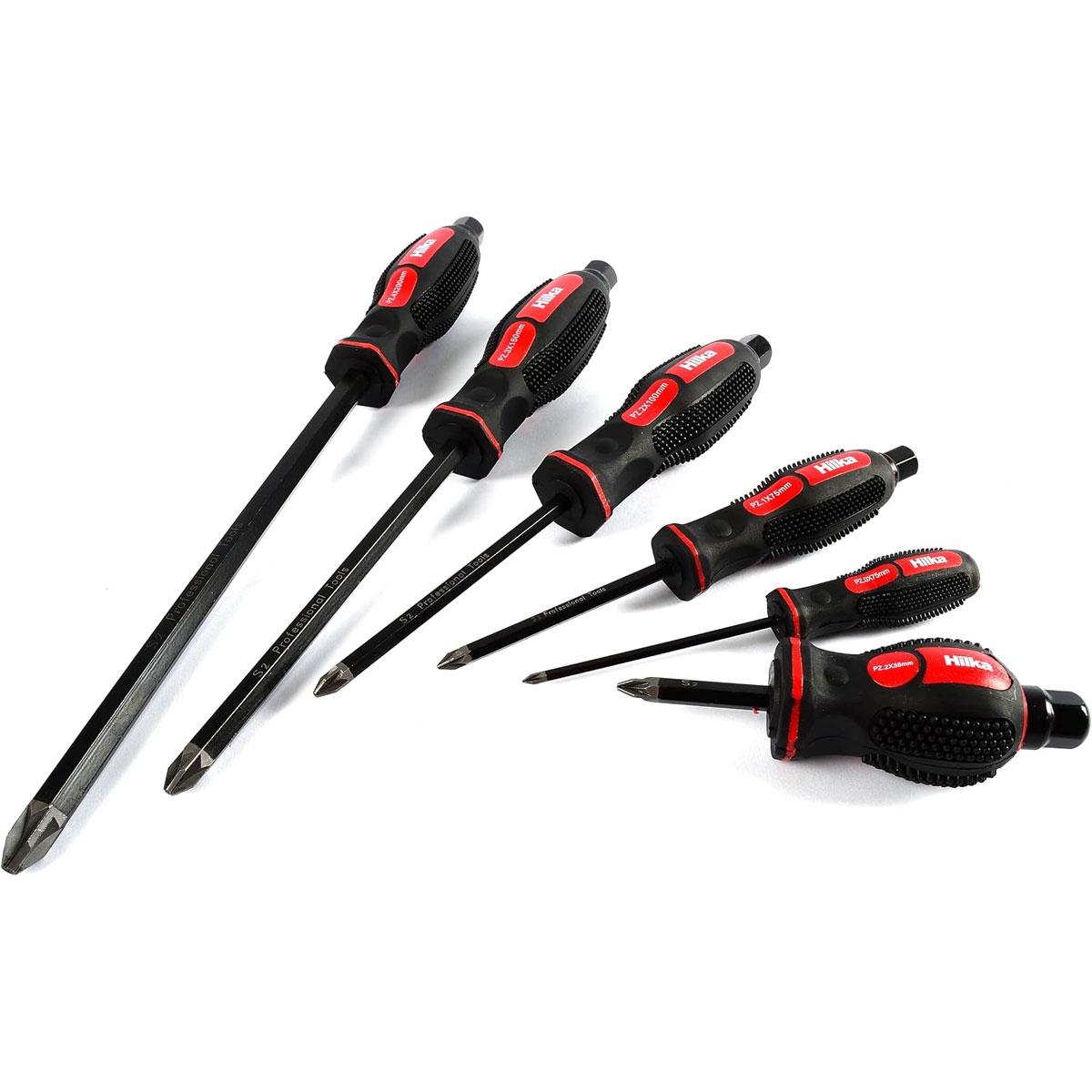 Hilka Pro Craft High Impact Screwdriver Set 12 Piece S2 Steel Magnetic Tips Orange - Image 6