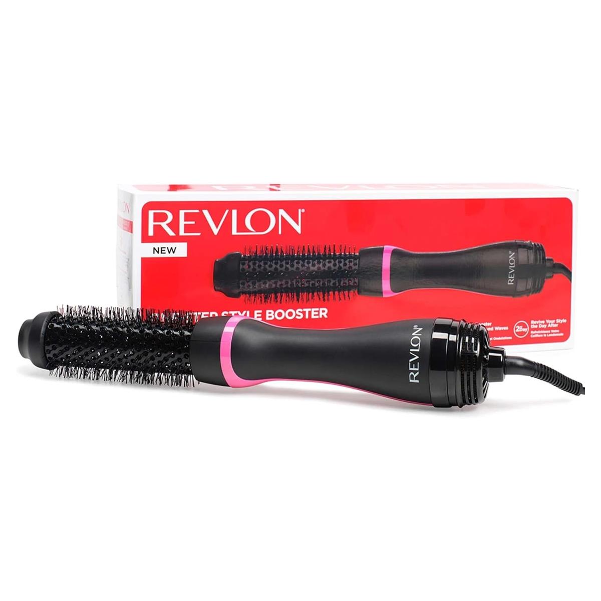 Revlon One Step Style Booster Hair Dryer Styler 820W 38mm Ceramic Round Brush Ionic Black