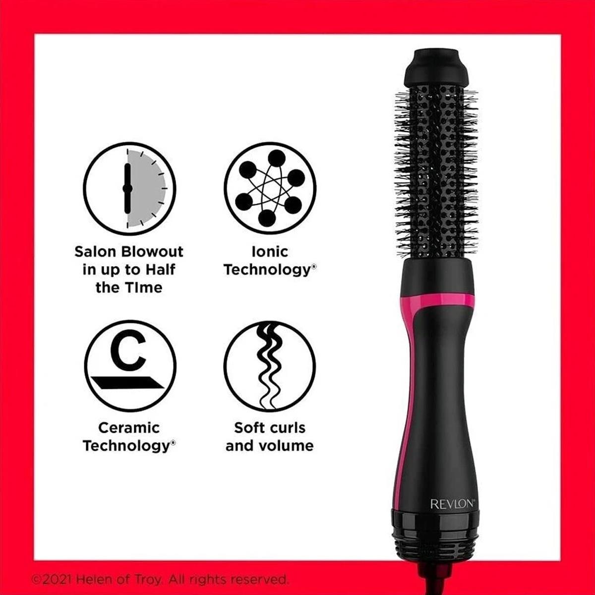 Revlon One Step Style Booster Hair Dryer Styler 820W 38mm Ceramic Round Brush Ionic Black - Image 4