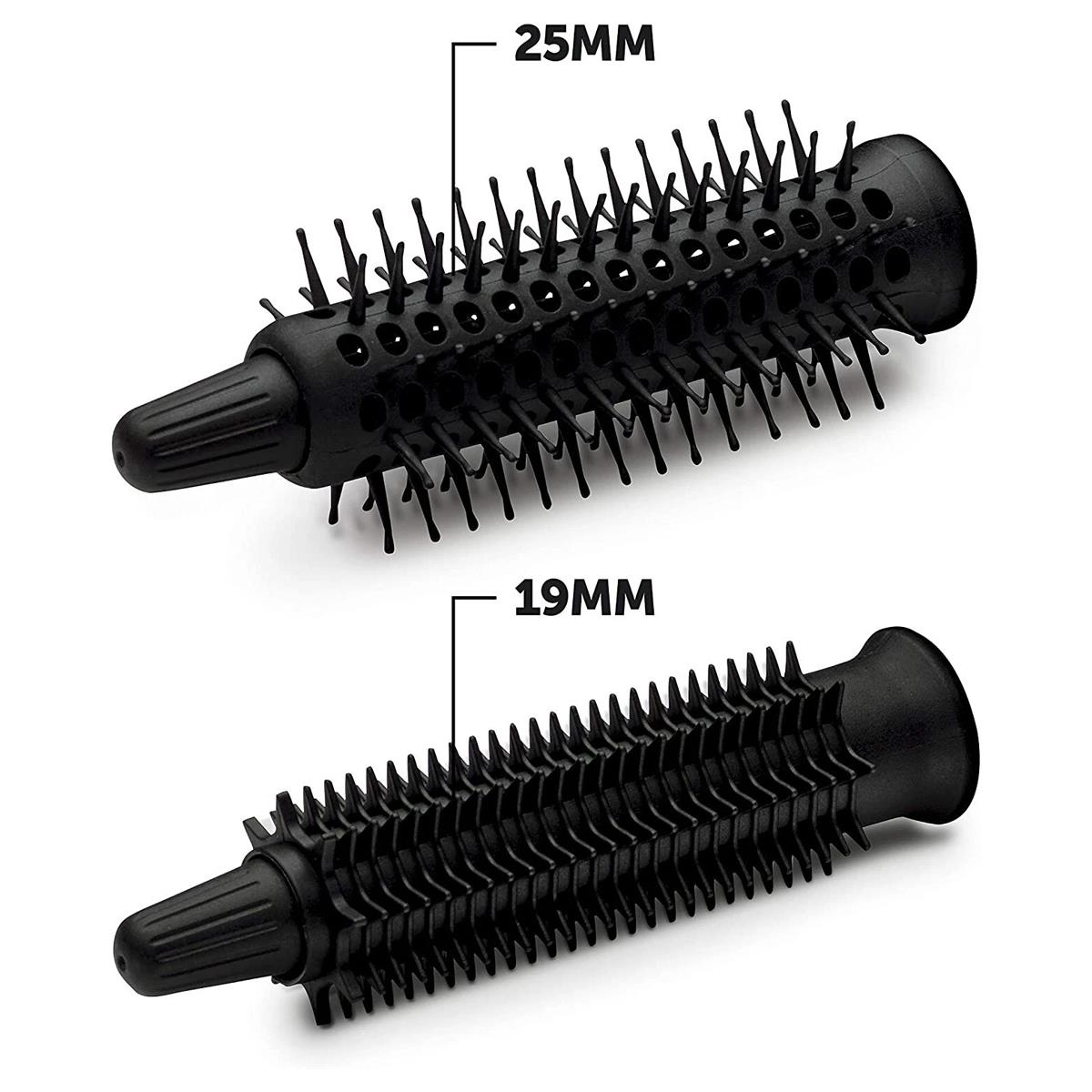 Revlon Hot Air Styler Curling Brush 200W Tangle Free 19mm And 25mm Heads 2 Heat Speed Settings -Black - Image 4