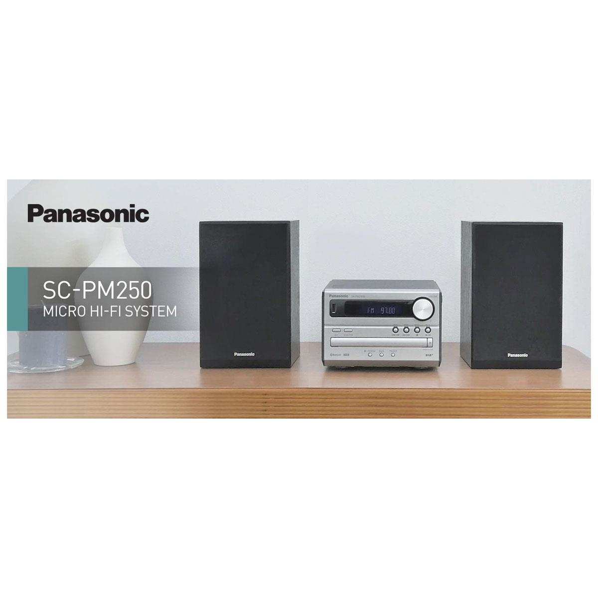 Panasonic Micro HiFi Stereo System 20W FM Radio with RDS CD/MP3 Player USB & Bluetooth Black/Silver - Image 3