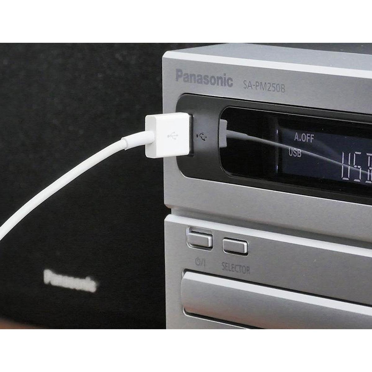 Panasonic Micro HiFi Stereo System 20W FM Radio with RDS CD/MP3 Player USB & Bluetooth Black/Silver - Image 7