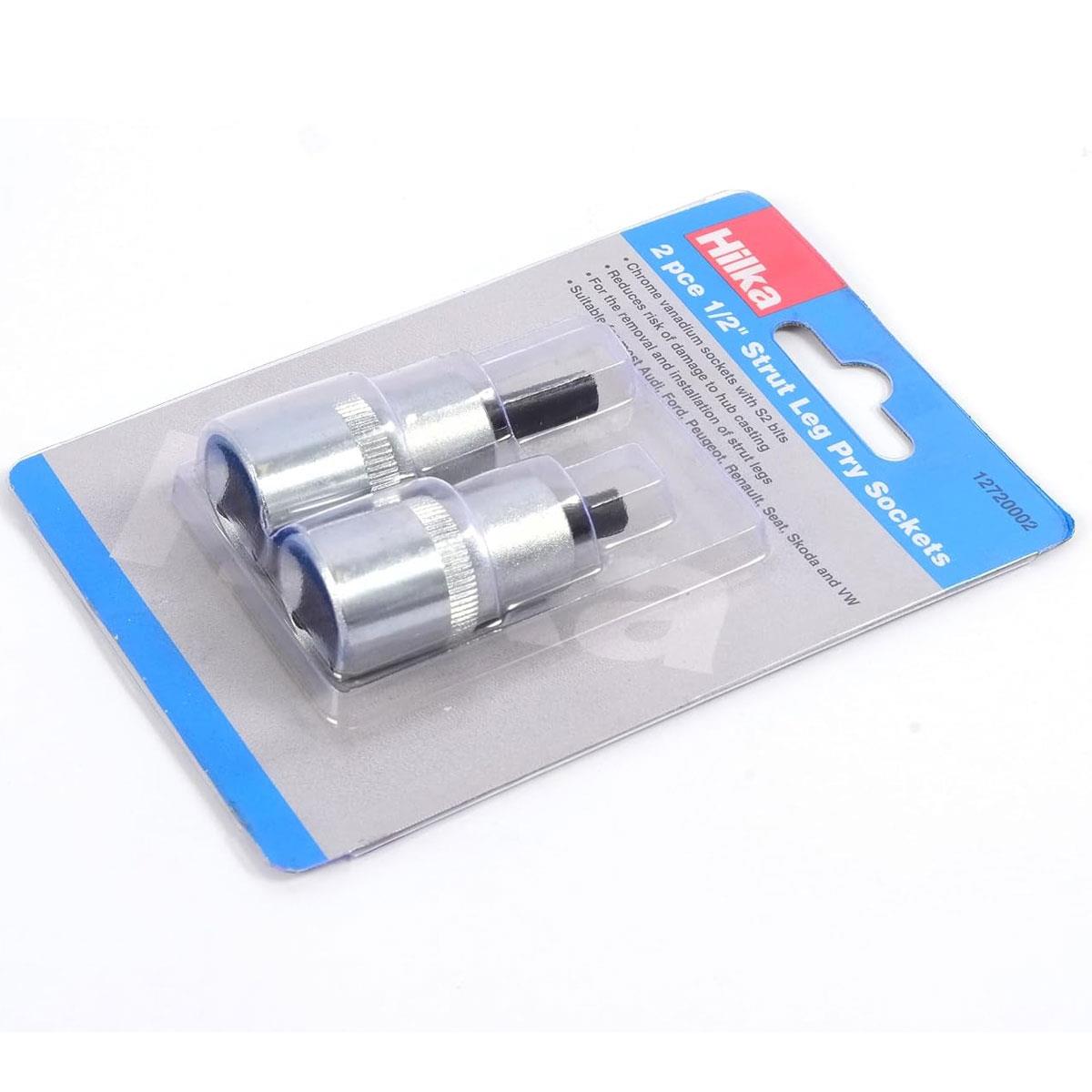 Hilka Strut Leg Pry Socket Set 2 Piece 1/2" Drive Chrome Vanadium Steel 7 x 5mm & 8.2 x 5.5mm - Image 2
