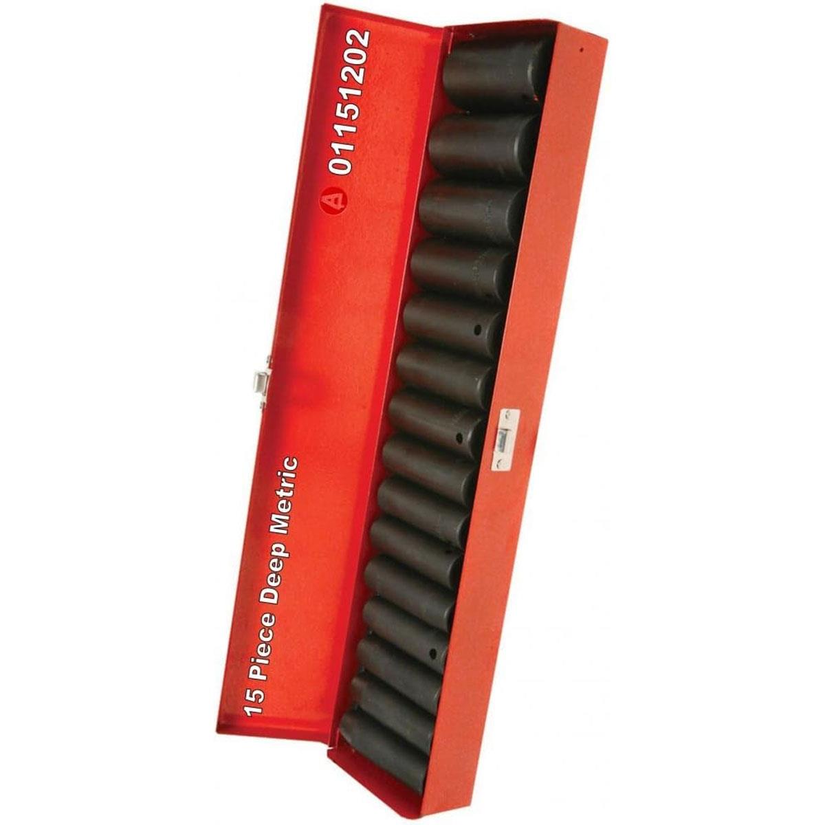 Hilka 1/2-Inch Deep Impact Socket Set 15-Piece Chrome Molybdenum Steel 6-Point 10-30mm - Image 2