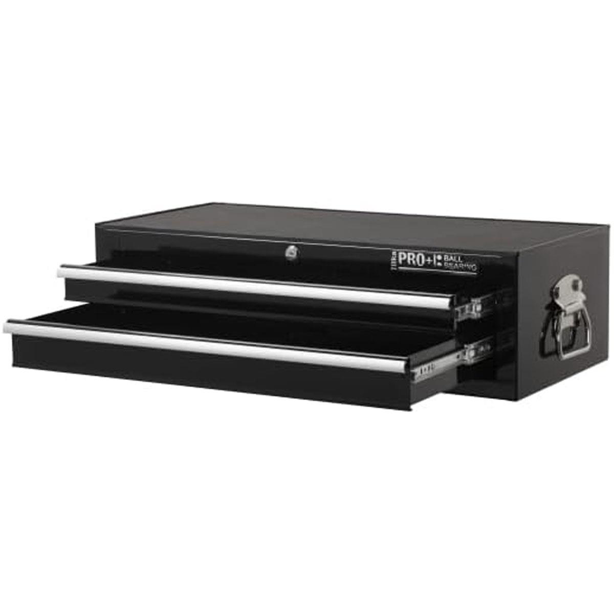 Hilka HD PRO+ 2 Drawer Tool Chest 26in/66cm Wide Steel Black Lockable Ball Bearing Slides