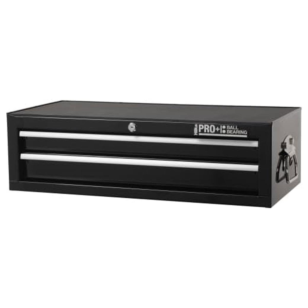 Hilka HD PRO+ 2 Drawer Tool Chest 26in/66cm Wide Steel Black Lockable Ball Bearing Slides - Image 4