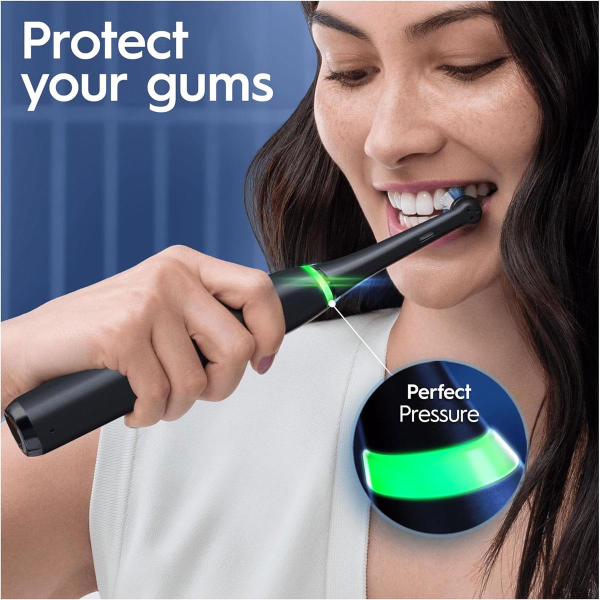 Oral-B iO8 2X Electric Toothbrushes for Adults App Connected 6 Modes 4 Brush Heads Travel Case & Holder Black/Violet - Image 4