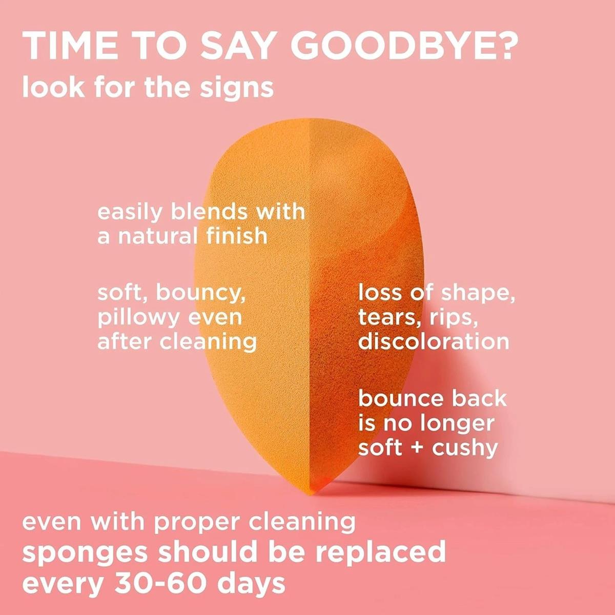 Real Techniques Miracle Complexion Sponge Orange Makeup Blender For Liquid And Cream Foundation Blush And Highlighter - Image 5