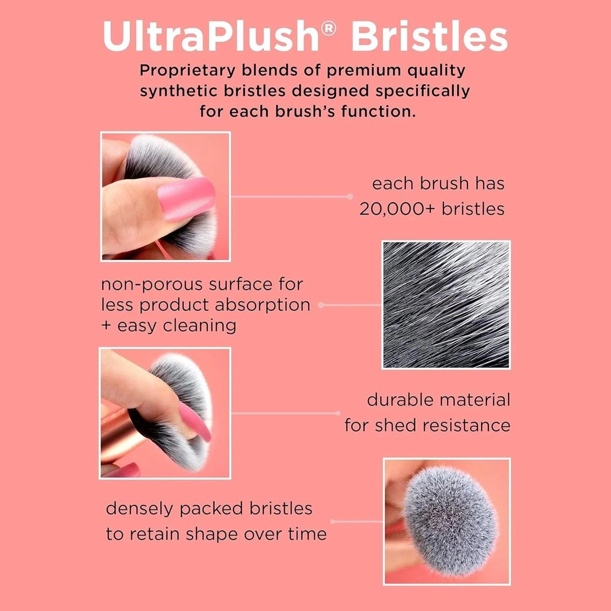 Real Techniques Power Pigment Blush Brush Pink With Dense Synthetic Bristles For Cream And Liquid Blush Contour And Highlight - Image 6