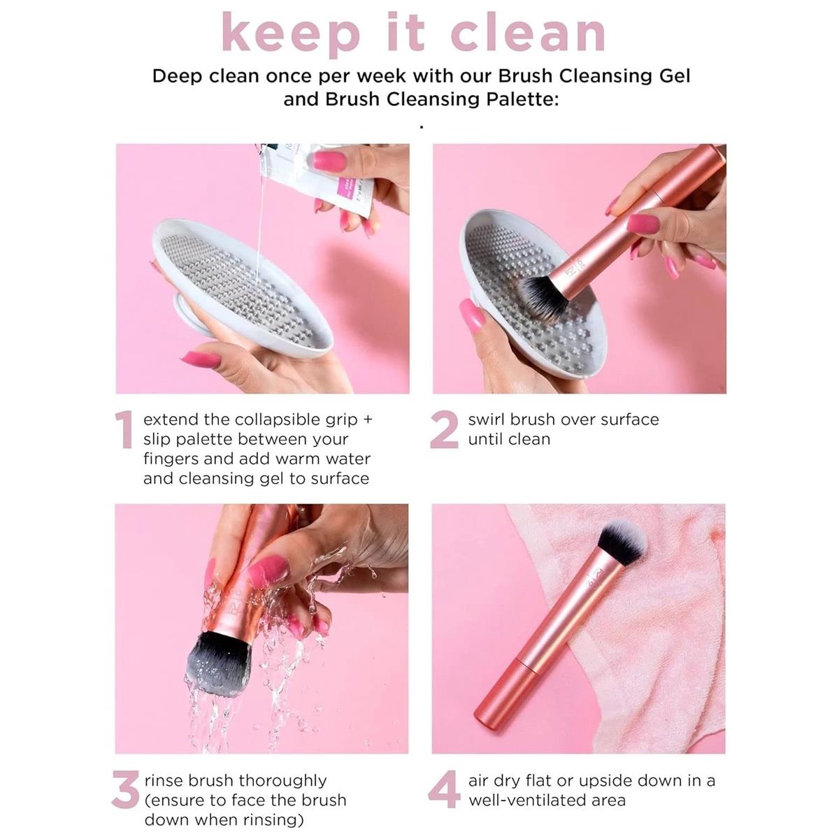 Real Techniques Power Pigment Blush Brush Pink With Dense Synthetic Bristles For Cream And Liquid Blush Contour And Highlight - Image 7