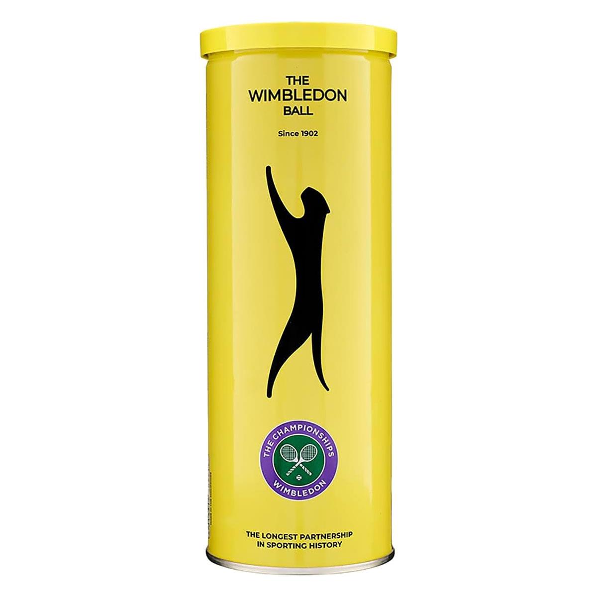 Slazenger Wimbledon Tennis Balls 3 Pack ITF Approved Official Wimbledon Ball Yellow Metal Tin - Image 2