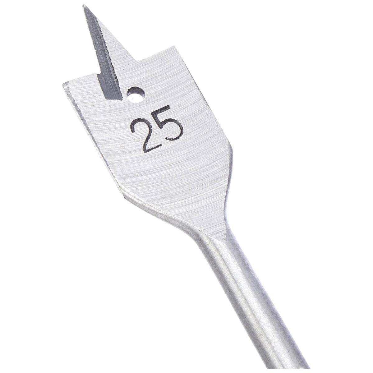 Hilka 6 Piece Flat Wood Drill Bit Set HSS Uncoated Round Shank 25mm Cutting Diameter - Image 3