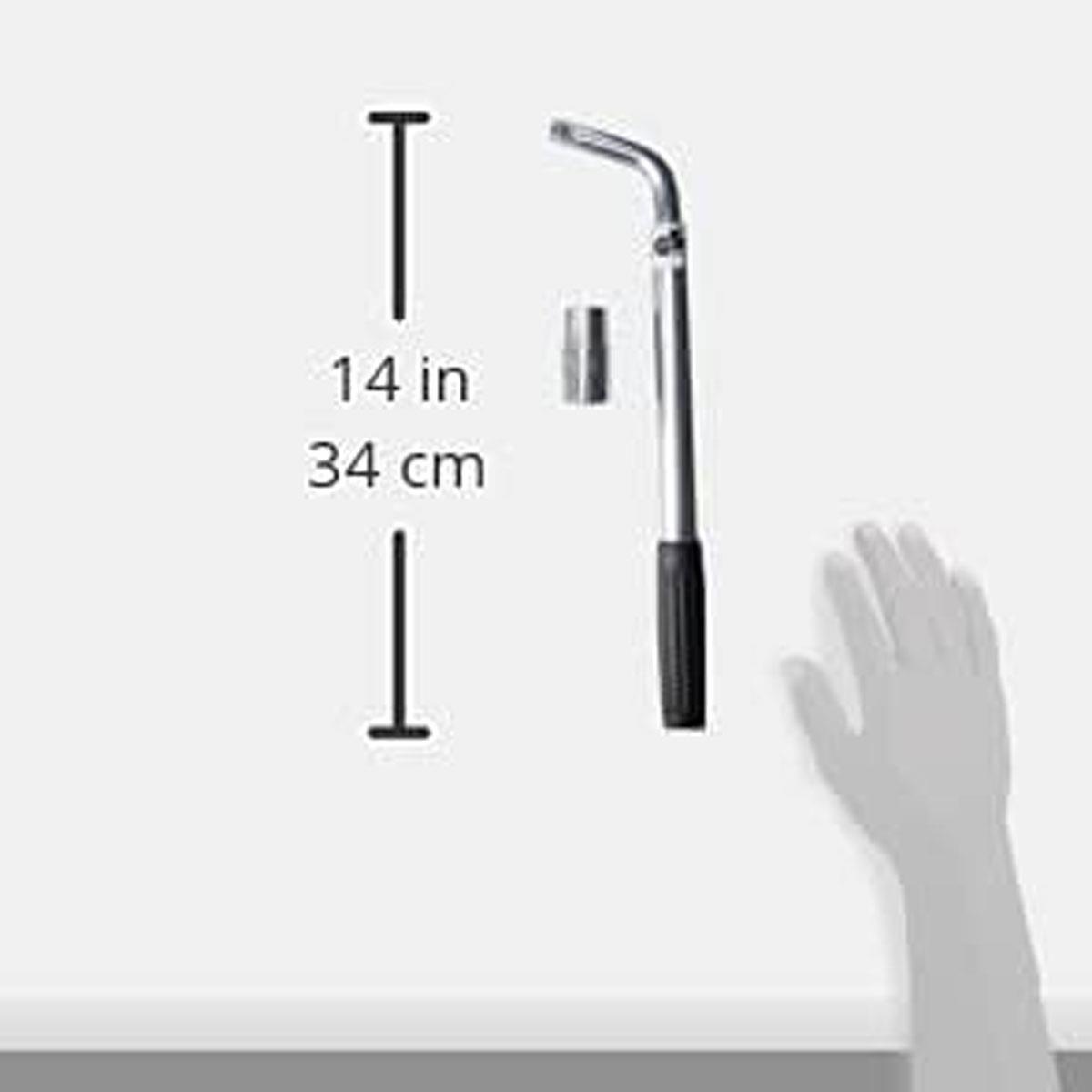 Hilka Telescopic Wheel Nut Wrench 17mm x 19mm Reversible Socket 350-530mm Silver - Image 7