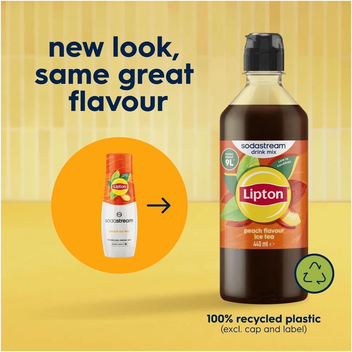 SodaStream Lipton Ice Tea Peach Drink Mix Syrup Sparkling Peach Iced Tea Flavour 440 ml - Image 2