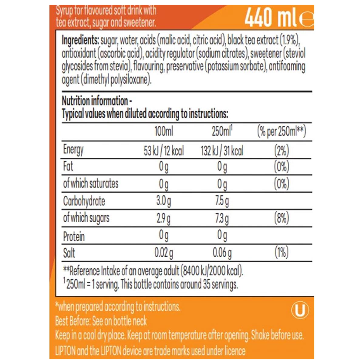 SodaStream Lipton Ice Tea Peach Drink Mix Syrup Sparkling Peach Iced Tea Flavour 440 ml - Image 9