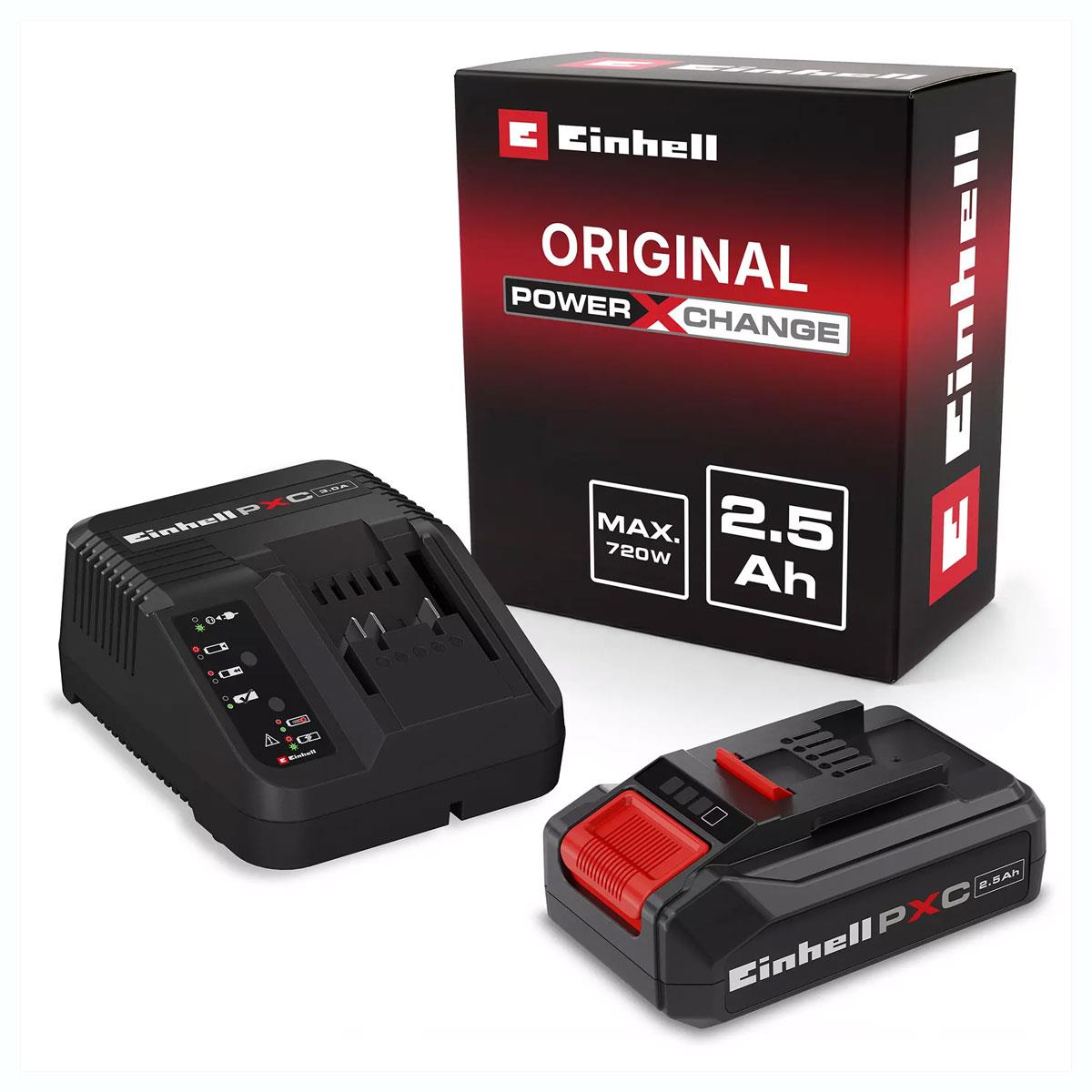 Einhell Power X-Change PXC Starter Kit 18V 2.5Ah Battery and Charger Li-Ion 50 Min Charging