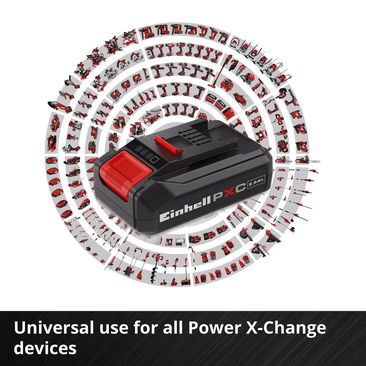 Einhell Power X-Change PXC Starter Kit 18V 2.5Ah Battery and Charger Li-Ion 50 Min Charging - Image 6