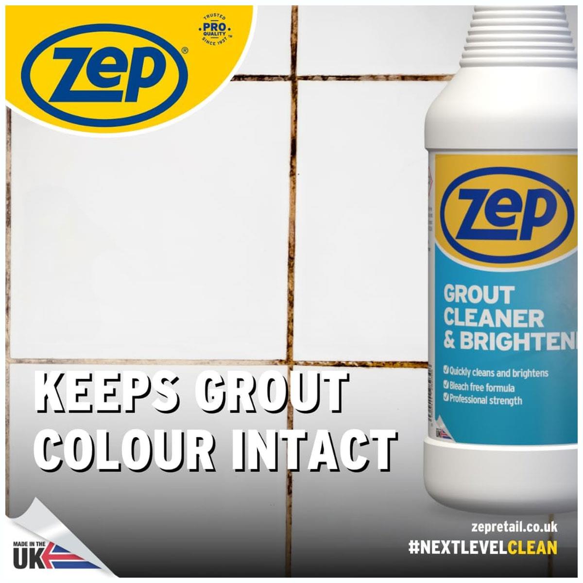 Zep Grout Cleaner & Brightener Professional Strength Tile Grout Stain Remover Deep Cleaning Liquid 1 L - Image 4