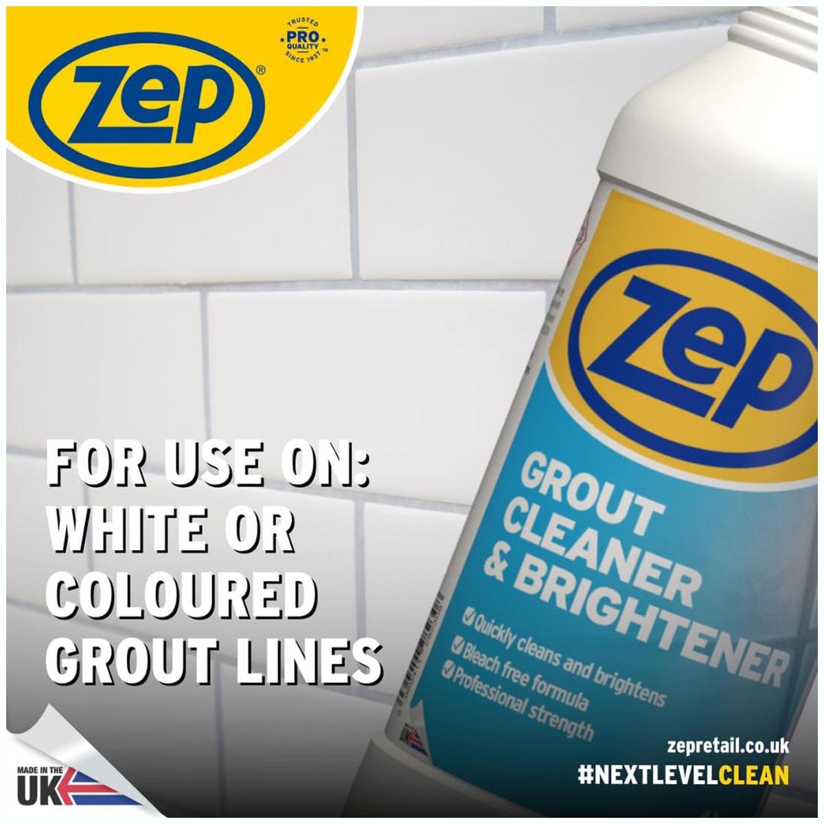 Zep Grout Cleaner & Brightener Professional Strength Tile Grout Stain Remover Deep Cleaning Liquid 1 L - Image 5