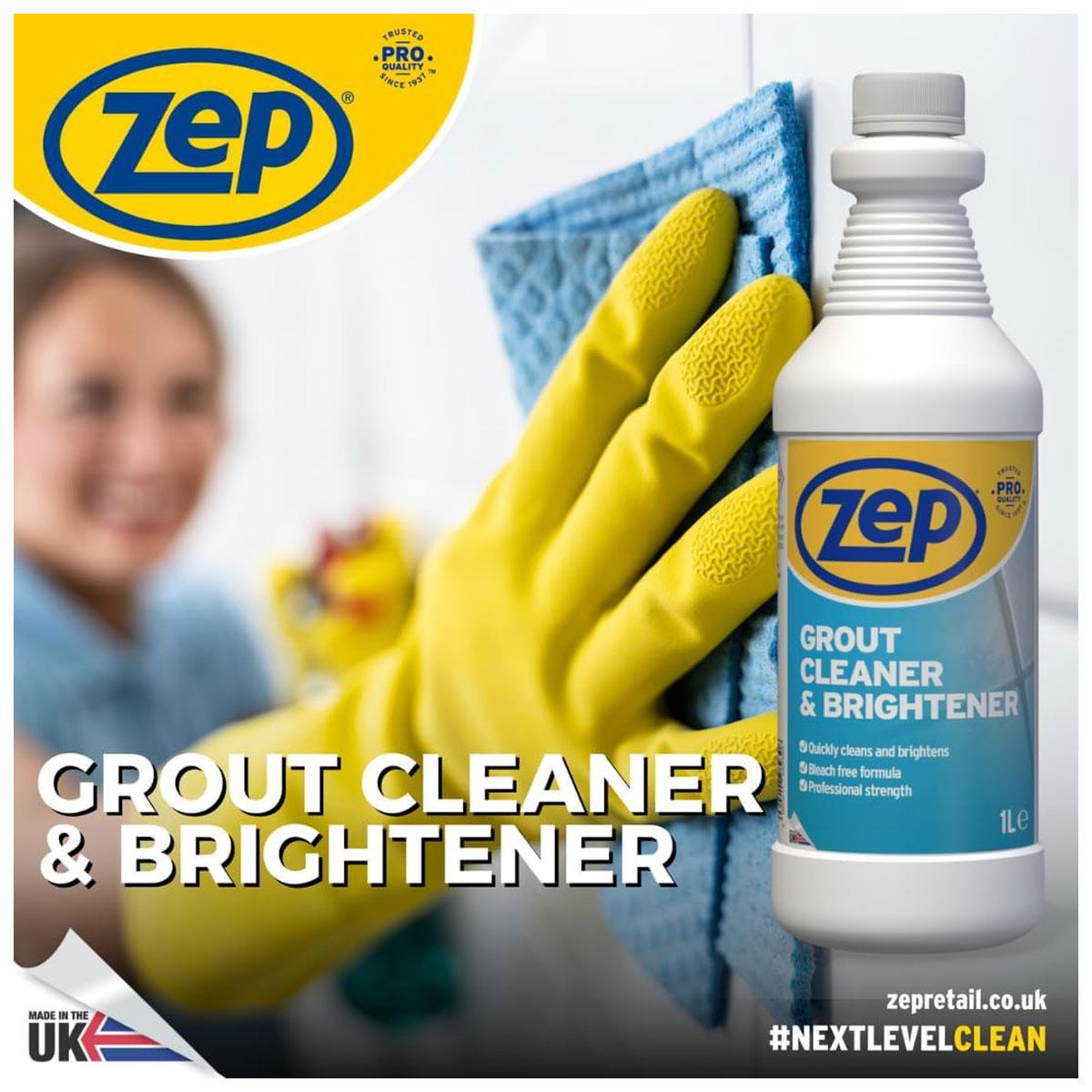 Zep Grout Cleaner & Brightener Professional Strength Tile Grout Stain Remover Deep Cleaning Liquid 1 L - Image 6