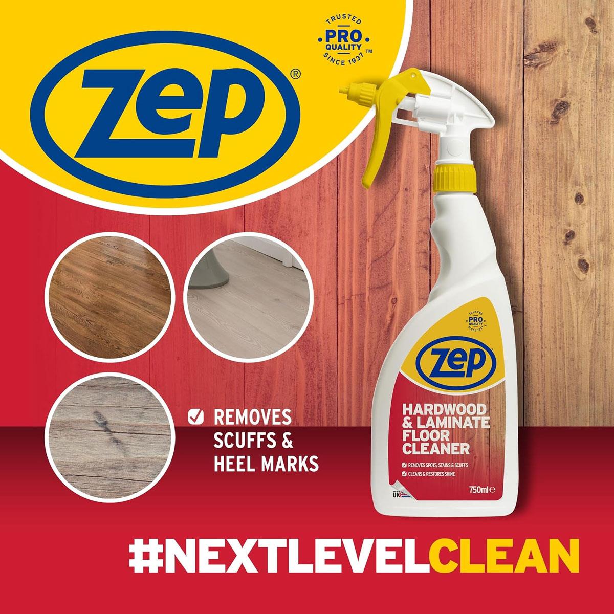 Zep Hardwood & Laminate Floor Cleaner Spray Residue-Free Wood Floor Cleaner Varnished & Finished Floors 750 ml - Image 2