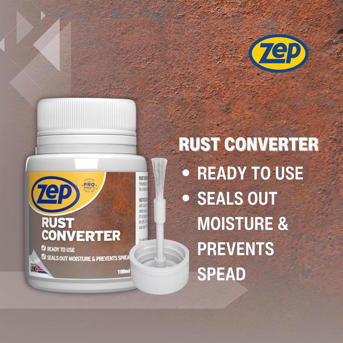 Zep Rust Converter & Neutraliser with Application Brush Rust Inhibitor for Metal & Cars Corrosion Protection 100 ml - Image 3