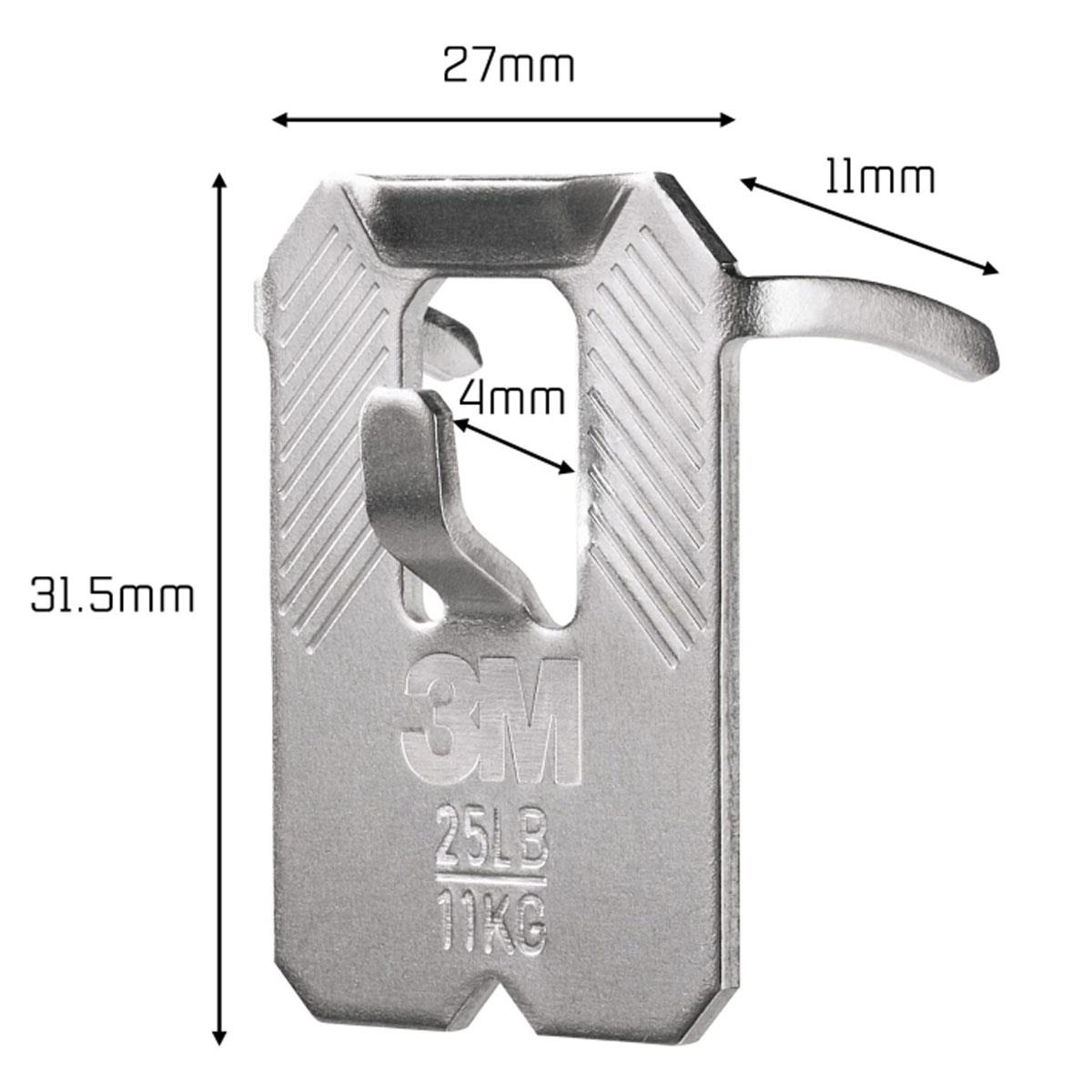 3M CLAW Drywall Plasterboard Picture Hanger Wall Hooks Heavy Duty Alloy Steel Mirror Frame Hanging Solution Silver 11kg Capacity 2 Pack - Image 4