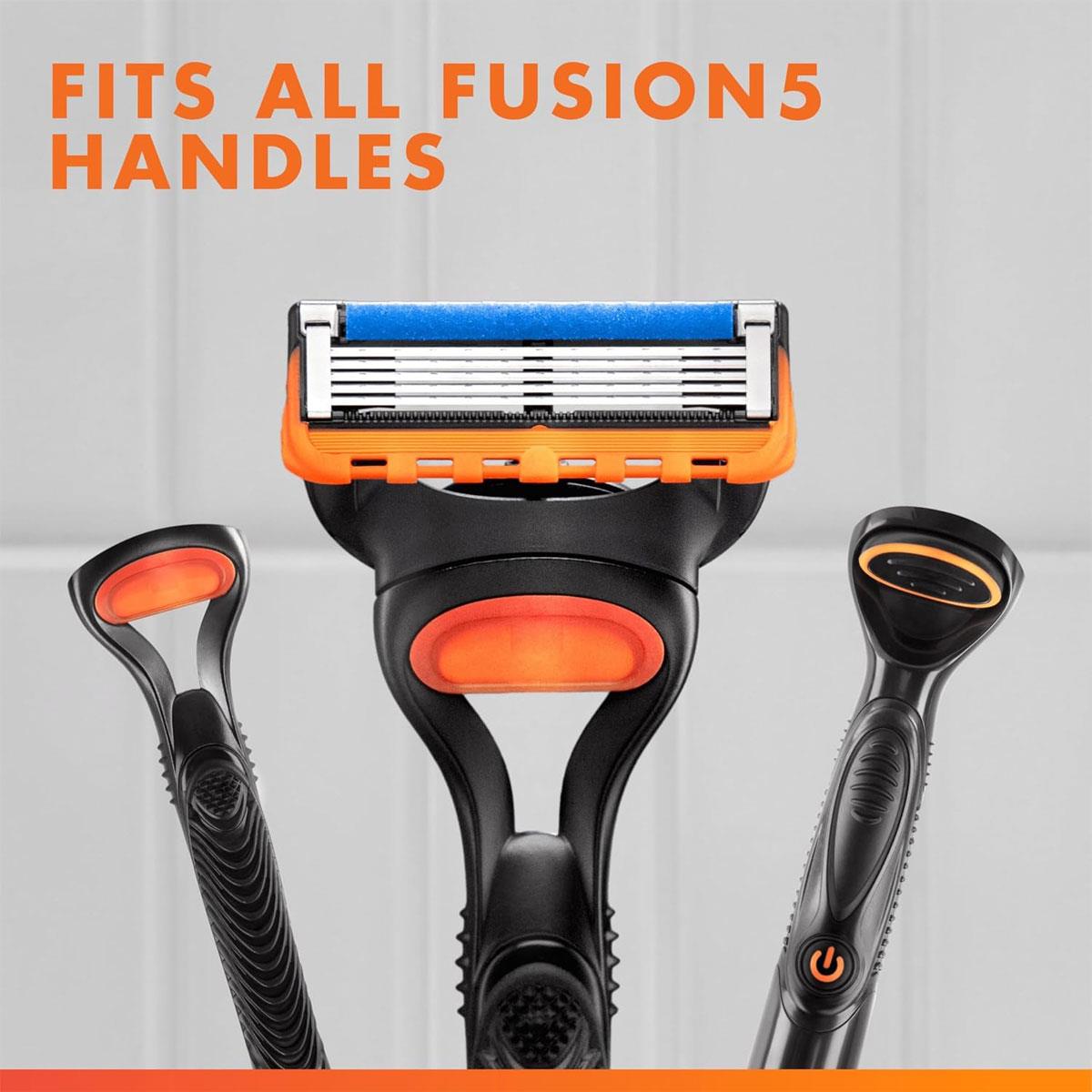 Gillette Fusion5 Razor Blade Refills for Men 5 Anti-Friction Blades Precision Trimmer Lubrastrip Pack of 8 - Image 5
