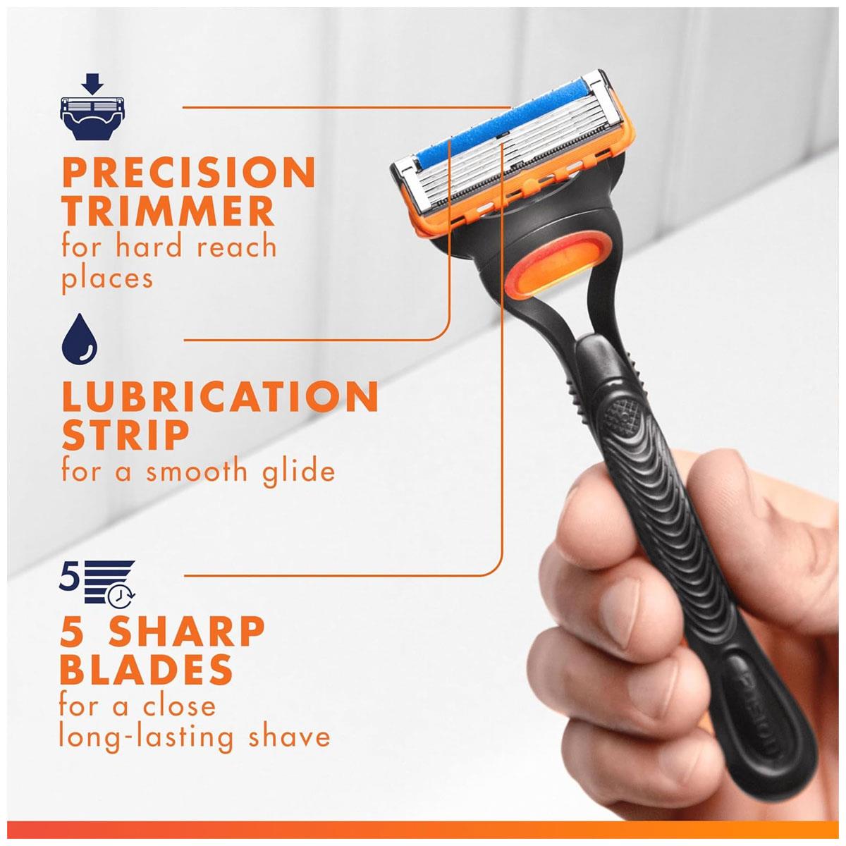 Gillette Fusion5 Razor Blade Refills for Men 5 Anti-Friction Blades Precision Trimmer Lubrastrip Pack of 8 - Image 6