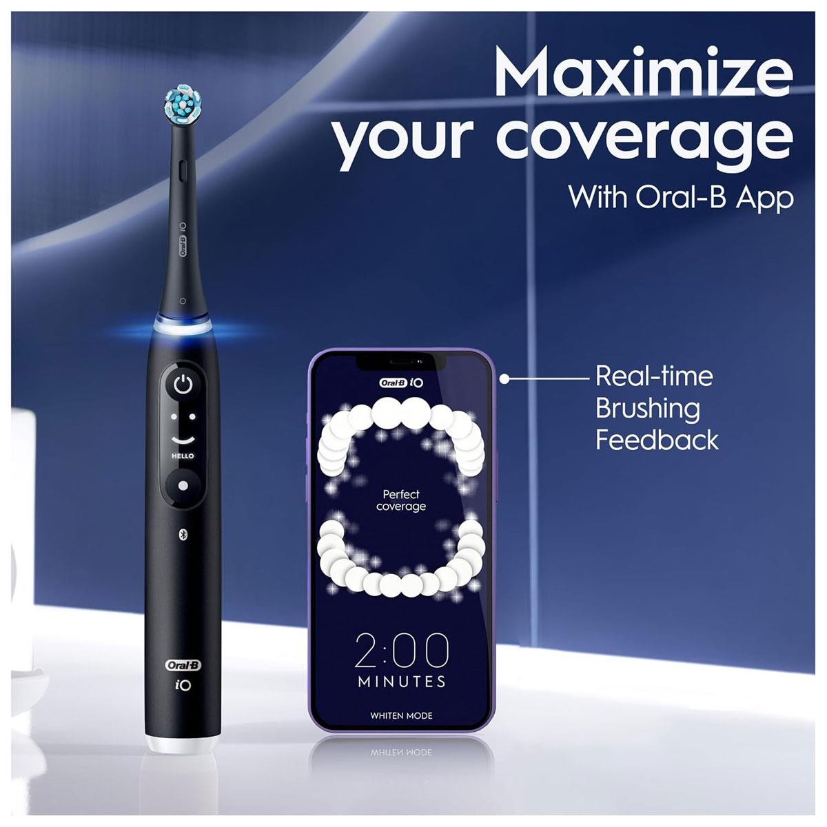 Oral-B iO6 Electric Toothbrush for Adults 2 Handles Black Lava & Pink Sand 2 Heads 5 Modes Whitening - Image 3