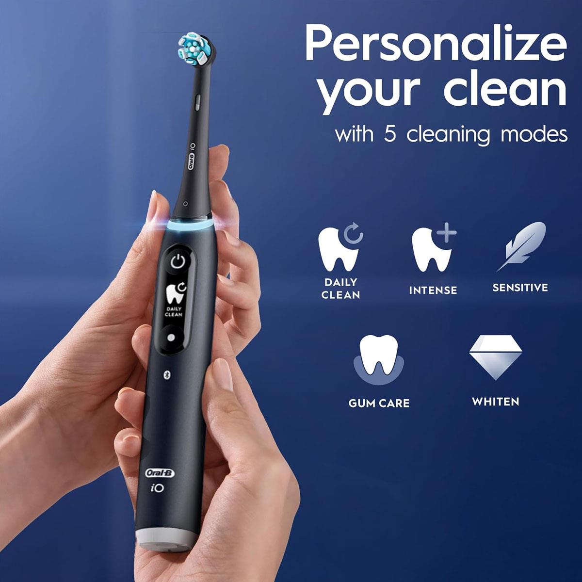 Oral-B iO6 Electric Toothbrush for Adults 2 Handles Black Lava & Pink Sand 2 Heads 5 Modes Whitening - Image 5