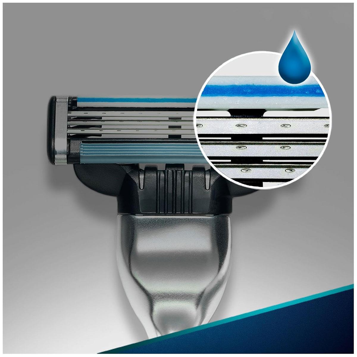Gillette Mach3 Disposable Razors for Men 3 Blades Pivoting Head Ergonomic Plastic Handle Multi-Coloured Pack of 3 - Image 4