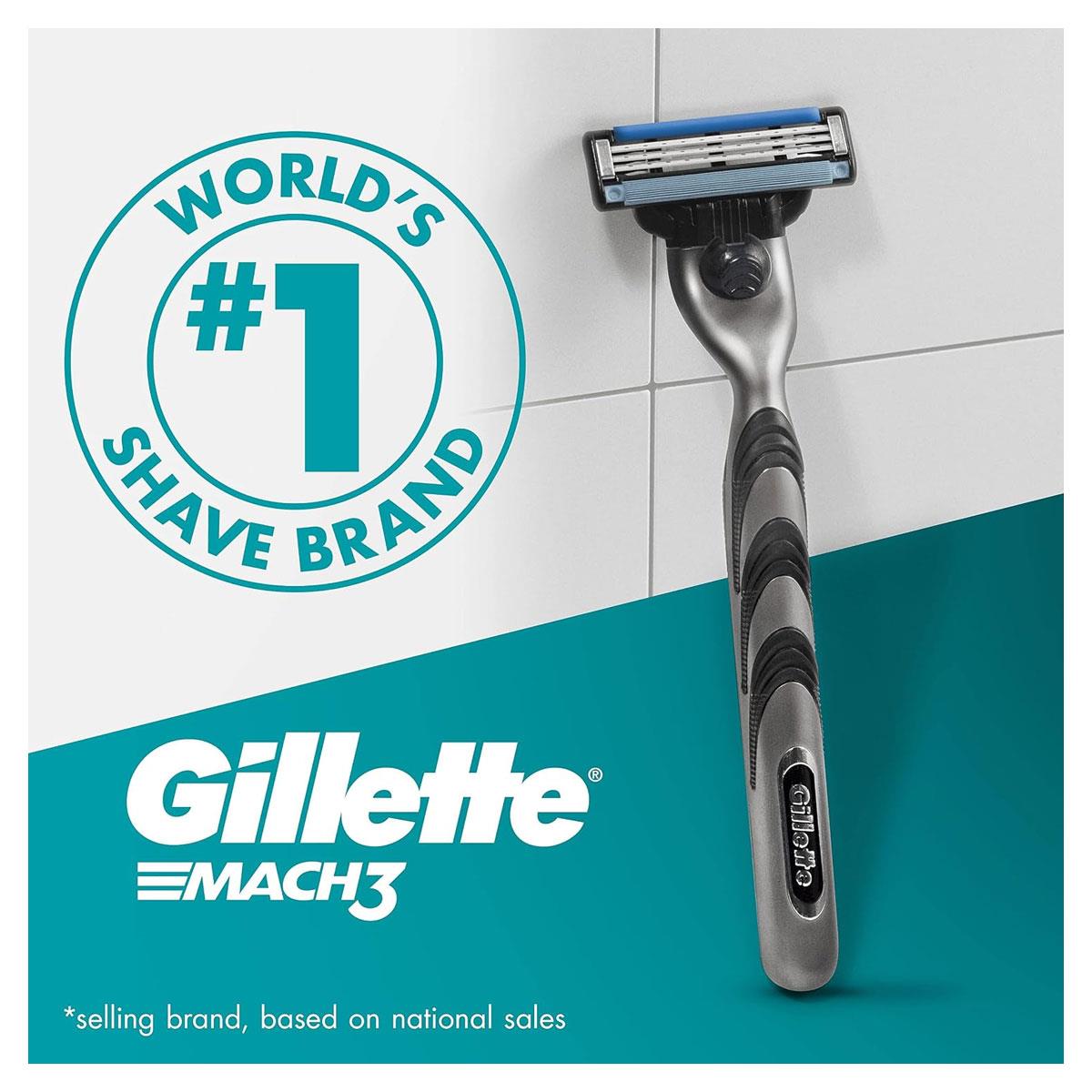 Gillette Mach3 Razor Blade Refills for Men 3 Stronger Than Steel Blades Upgraded Lubrastrip Fits All Mach3 Handles 4 Pack - Image 8