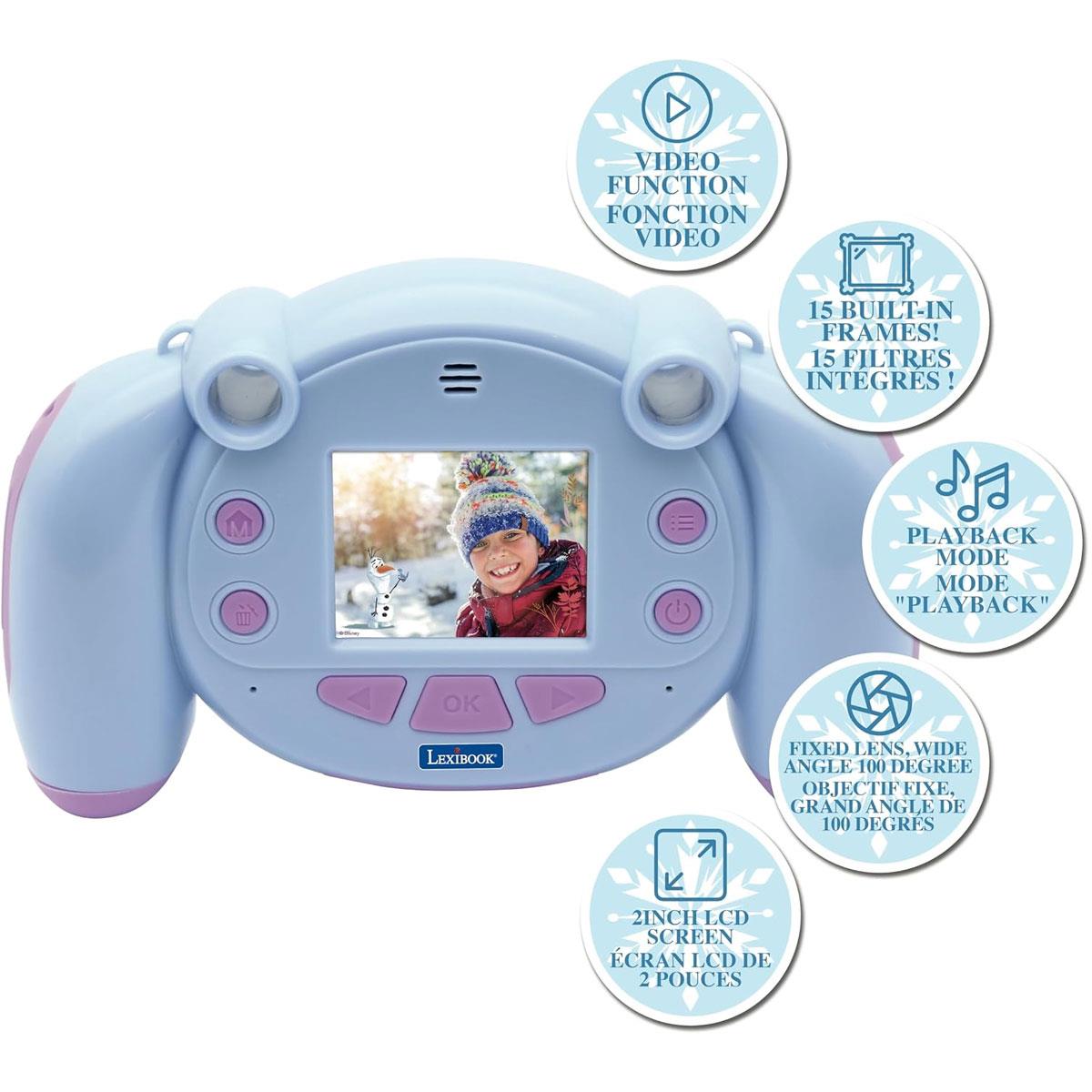 Lexibook Frozen Kids Digital Camera 12MP Full HD 1080p 2-Inch LCD 400mAh Blue/Purple - Image 3