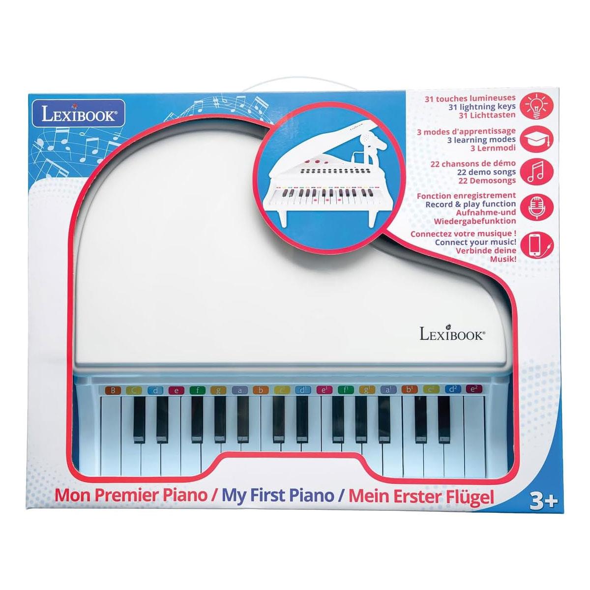 Lexibook My First Piano for Kids 31 Light-Up Keys Learning Mode Microphone White 3+ - Image 4