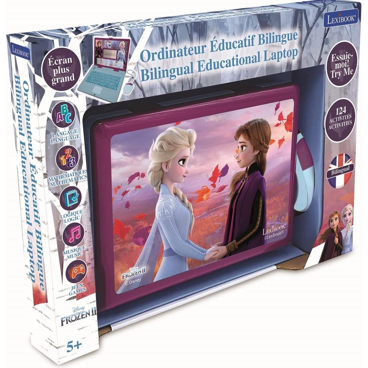 Lexibook Disney Frozen 2 Educational Laptop French/English 124 Activities Elsa & Anna Blue/Purple - Image 5