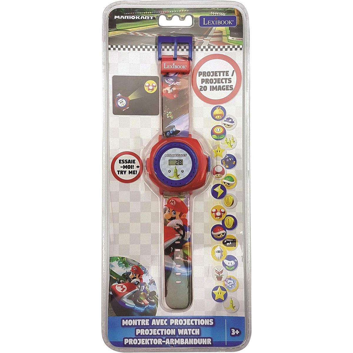 Lexibook Mario Kart Children's Projection Watch Digital Watch with 20 Images Adjustable Silicone Strap Blue/Multicolour - Image 3