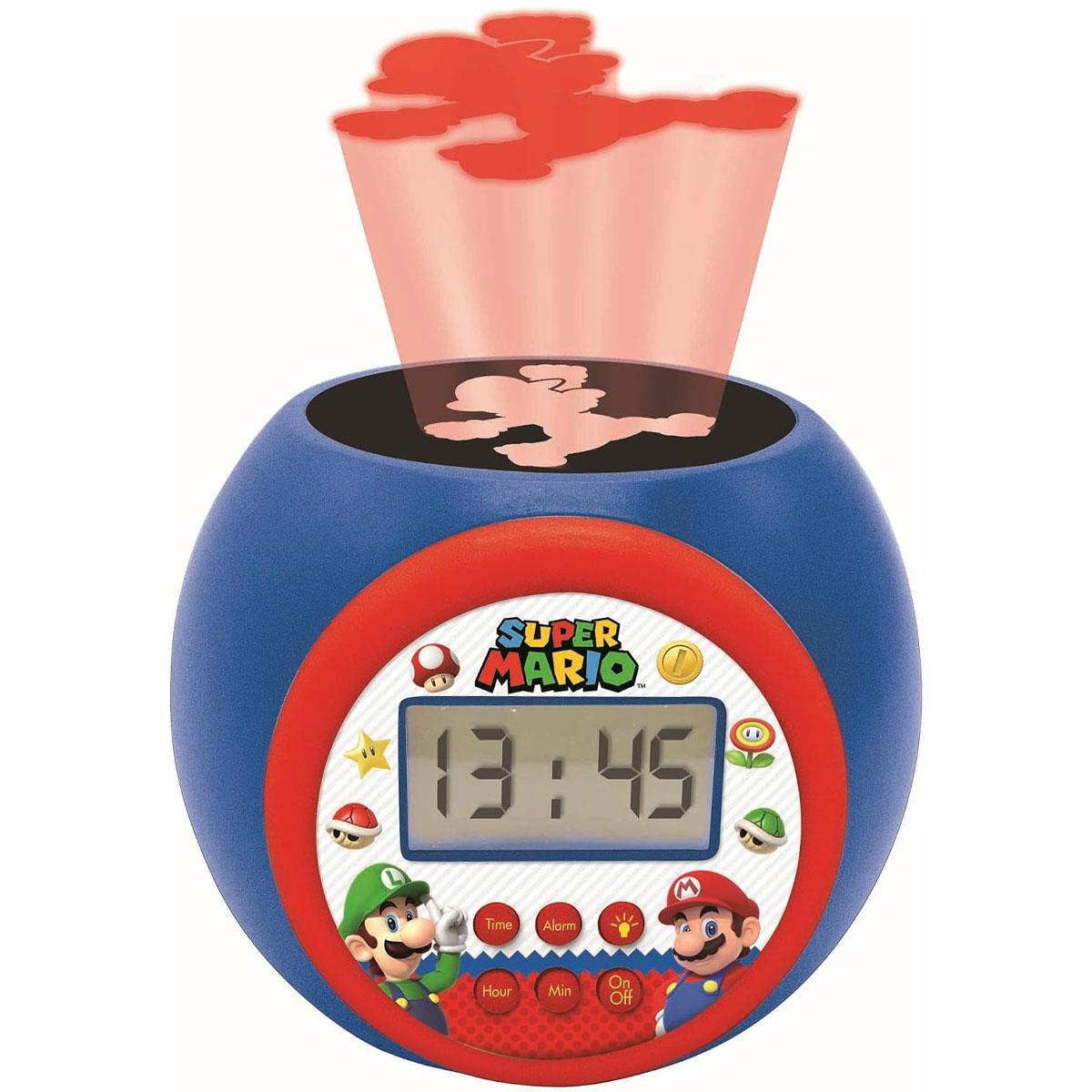 Lexibook Super Mario Projector Alarm Clock Digital LCD Night Light Timer Blue 3 AAA - Image 4
