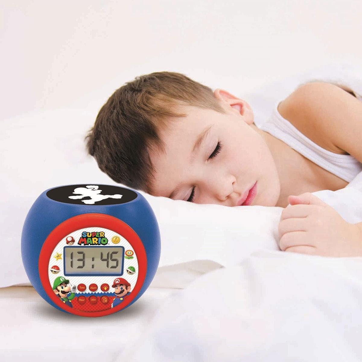 Lexibook Super Mario Projector Alarm Clock Digital LCD Night Light Timer Blue 3 AAA - Image 6