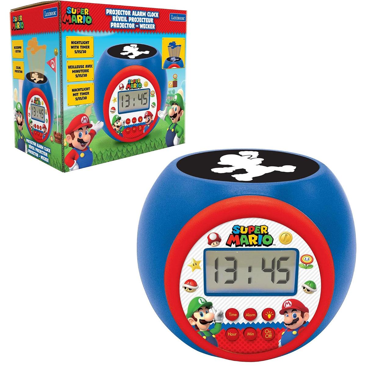 Lexibook Super Mario Projector Alarm Clock Digital LCD Night Light Timer Blue 3 AAA - Image 9