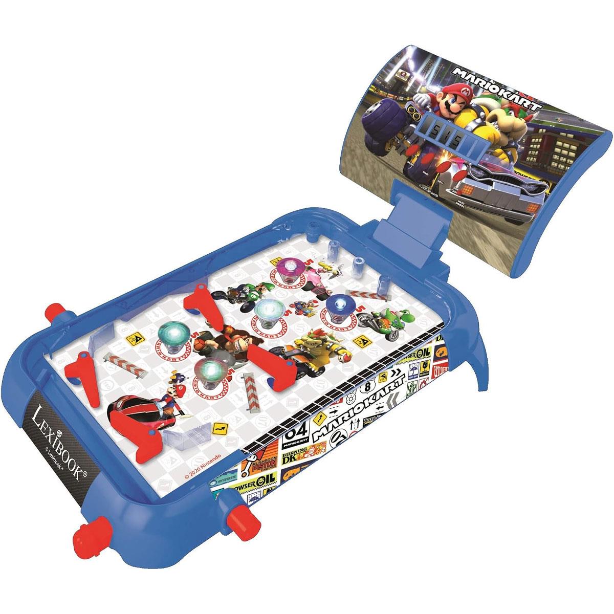 Lexibook Mario Kart Electronic Pinball Table Game with LCD Score Lights & Sounds 4 Flippers 5 Bumpers