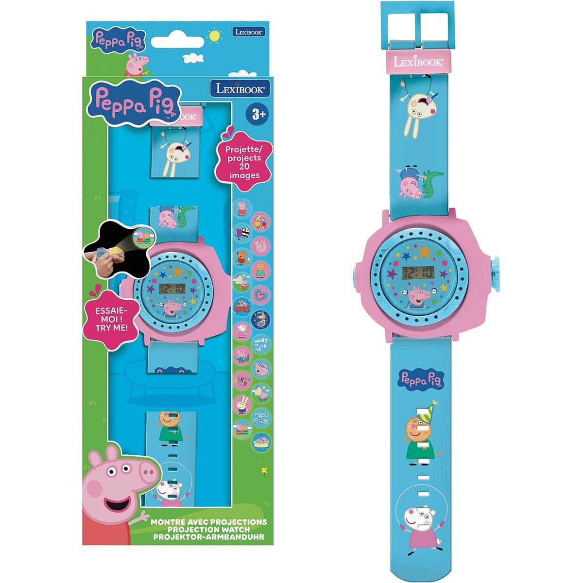 Lexibook Peppa Pig Digital Projection Watch 20 Images Pink Adjustable Plastic Strap Ages 3+